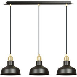 industriële hanglamp Silvestri Zwart 3-lichts