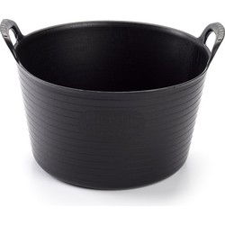Plasticforte flexibele emmer/kuip - zwart - rond - 56L - 60x53x38cm - Wasmanden