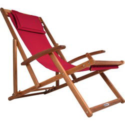 Ligstoel Rood Acaciahout 94x60x94cm