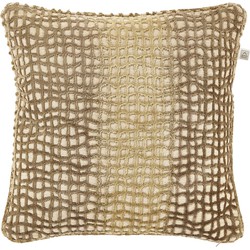 Dutch Decor LEILA - Sierkussen 45x45 cm - taupe - beige - goud - Dutch Decor