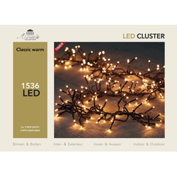 Led classic cluster lights 1536l/9m - 4m aanloopsnoer zwart - bi-bui trafo Anna's collection