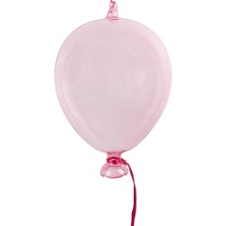 Clayre & Eef Decoratie Hanger Ballon Ø 7x14 cm Roze Glas