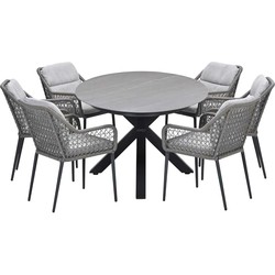Garden Impressions Pemba tuinset 7-delig - Scot tuintafel Napoli sand 230x115 cm
