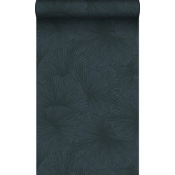 Origin Wallcoverings behang 3D-motief bladeren donkerblauw - 50 x 900 cm - 348012