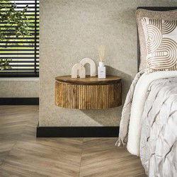 Hoyz Collection - Nachtkastje Wave Rond - Massief Mango Zandkleur
