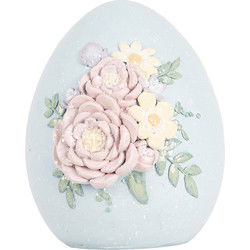 Clayre & Eef Decoratie Beeld Ei Blauw Kunststof