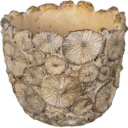 Clayre & Eef Bloempot  Ø 14x13 cm Grijs Steen Rond Bloempot binnen