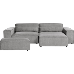 Beliani HELLNAR - Hoekbank-Grijs-Polyester