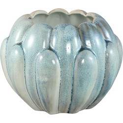 PTMD Bloempot Divinder - 25x25x19 cm - Keramiek - Petrol