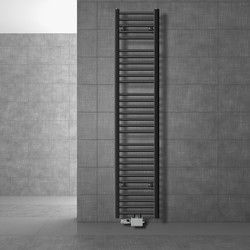 Badkamer radiator middenaansluiting 300x1800 mm antraciet recht met LuxeBath universele aansluitset
