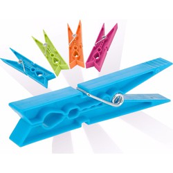 Wasknijpers - 32x stuks - gekleurde knijpers / wasspelden - Kunstof - Knijpers