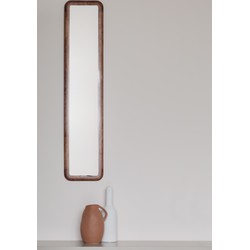 Housecraft Living Nyko Spiegel/ Wandspiegel Rechthoekig Hout 120x26 cm (M) Bruin