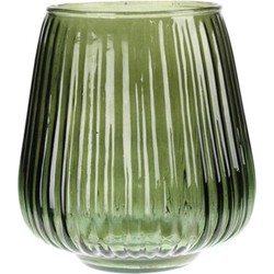 Excellent Houseware glazen vaas / bloemen vazen - groen - 18 x 19 cm - Vazen