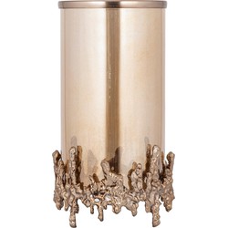 PTMD Windlicht Barrie - 17x17x30 cm - Aluminium - Goud