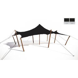 Stretchtent 4,5x6 zwart