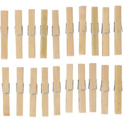 Bamboe wasknijpers - 20x - hout - 9 cm - Knijpers