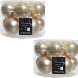 Kerstboomversiering licht parel/champagne kerstballen van glas 6 cm 20x stuks - Kerstbal