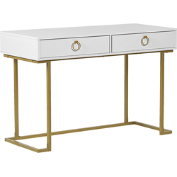 Beliani WESTPORT - Bureau-Wit-MDF, IJzer