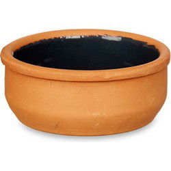 La Dehesa Tapas schaaltjes - 6x - mini - terracotta/zwart - 8 x 4 cm - Snack en tapasschalen