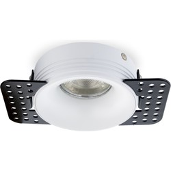 Groenovatie Inbouwspot Trimless Rond, Gipsplaat, GU10 Fitting, Ø77mm, Wit