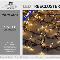 0,7-1 meter treecluster 2,5 meter / 192 LED classic warm met timer