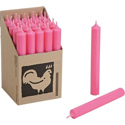 25x Lange kaarsen roze 18 cm staafkaarsen/steekkaarsen - Dinerkaarsen