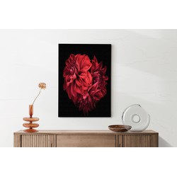 Muurwerken Akoestisch Schilderij - Rood Paarse Dahlia - Geluidsdempend Wandpaneel - Wanddecoratie - Geluidsisolatie - BASIC (AW 0.65) XXL (107X150)