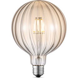 Edison Vintage E27 LED filament lichtbron - Amber - 12.5/12.5/17cm - G125 Global - Vintage LED lamp - Dimbaar - 4W 400lm 2700K - warm wit licht - geschikt voor E27 fitting
