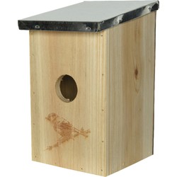 Vogelhuisje/nestkastje van stevig vurenhout 12 x 14 x 21 cm - Vogelhuisjes