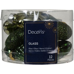 Figuur glas l2b4h4 cm groen 12st