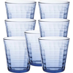 20x Drinkglazen/waterglazen blauw Prisme 275 ml - Drinkglazen