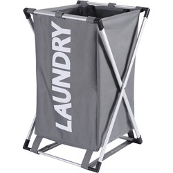 Decopatent® Wasmand Laundry met afsluitbaar vak - 30 L - Wasmanden 1 vak - Badkamer - Opvouwbaar - Waszak - Wasmand 1 vak - Grijs