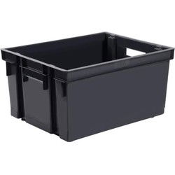 EDA Opbergkrat antraciet - kunststof - 30L - L44 x B35 x H24 cm - Opbergbox