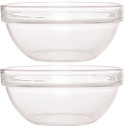 Luminarc glazen schaal/kom - 2x - Dia 20 cm - Sla/salade - Schalen/kommen - Serveerschalen