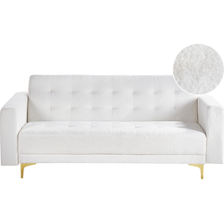 Beliani ABERDEEN - Driezitsbank-Wit-Bouclé