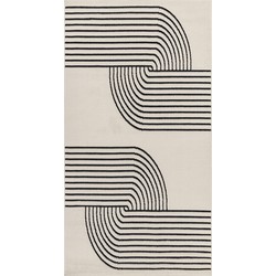 Modern Scandinavisch Loper Gang CONSTANCE - Wit/Zwart - 80x220 cm