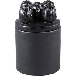 PTMD Bloempot Krystine - 15x15x21 cm - Keramiek - Zwart