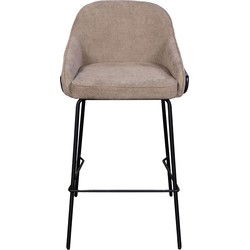 Barstoel Taupe - Zithoogte 65cm - Scandinavisch - Stoel Maxime - Set van 2