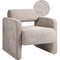 Beliani HALLSBERG - Fauteuil-Beige-Bouclé