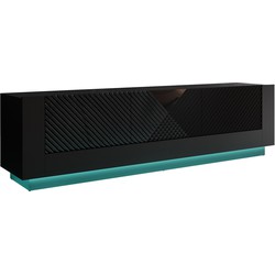 Meubella TV-Meubel Posada - Zwart - 180 cm - Met LED