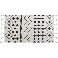 KHEMISSET - Laagpolig vloerkleed - Gebroken wit - 80 x 150 cm - Katoen