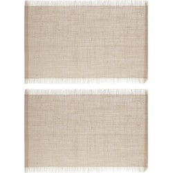 Secret de Gourmet Jute tafel placemat - 8x - beige - 45 x 30 cm - Placemats