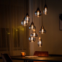 Hanglamp 9-Lichts - Smoke Glass - Industrieel - Lamp Daina