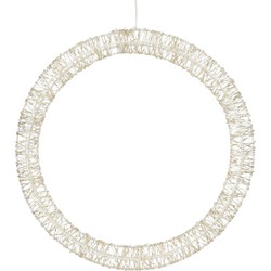 Luca Lighting Kerstverlichting Cirkel met Warm Witte LED Lampjes - Ø36 cm - Metaal - Wit