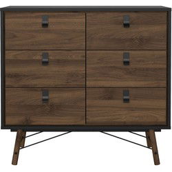 Dubbele ladekast met 6 lades en metalen onderstel B101,8 cm  JOYCE