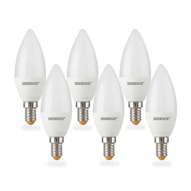 Groenovatie E14 LED Kaarslamp 4W Warm Wit 6-Pack - 