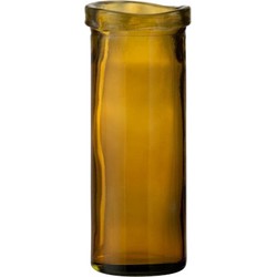  J-Line Vaas Glas Cilinder Boord Transparant Oker - Medium