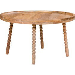 Salontafel Mangohout Ø60cm - 60x60x35cm - Tafel Jammu