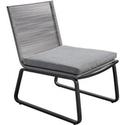Kome lounge chair alu black/rope dark grey/kurai - Yoi