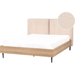 LIMANTON  - Bed - Beige - 140 x 200 cm - Bouclé